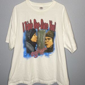 A Christmas Story Triple Dog Dare You White Tee TShirt Short Sleeve Size 2XL